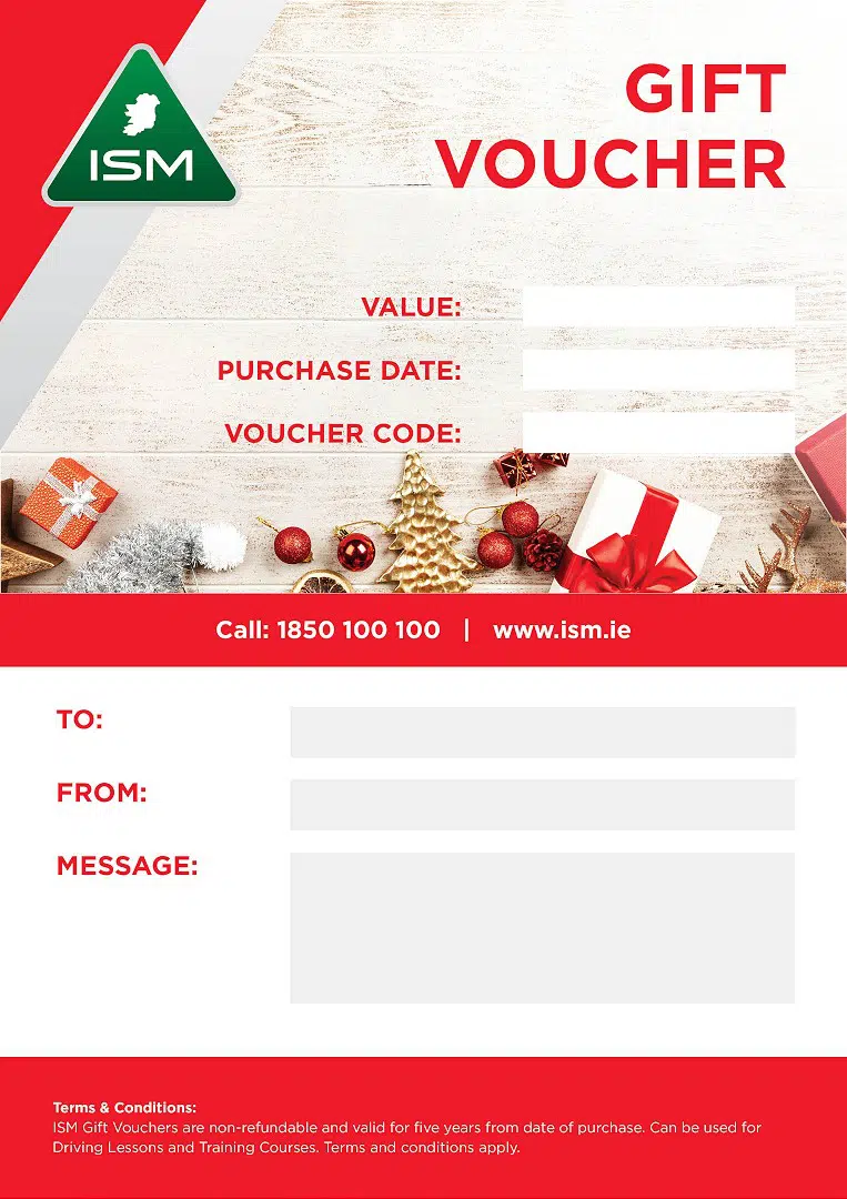 Christmas Driving Lessons Gift Voucher Template